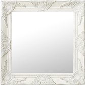 vidaXL-Wandspiegel-barok-stijl-50x50-cm-wit