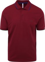 Sun68 - Poloshirt Small Stripe Bordeaux - Modern-fit - Heren Poloshirt Maat XL
