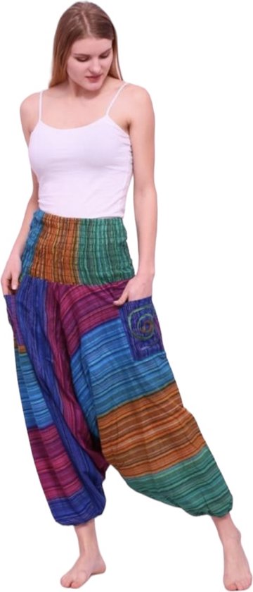 Sarouel Femme Coton - Pantalon Baggy Coloré Taille Unique 34-38