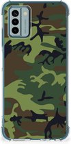 Smartphone hoesje Nokia G22 Anti-shock Hoesje met foto met transparante rand Camouflage