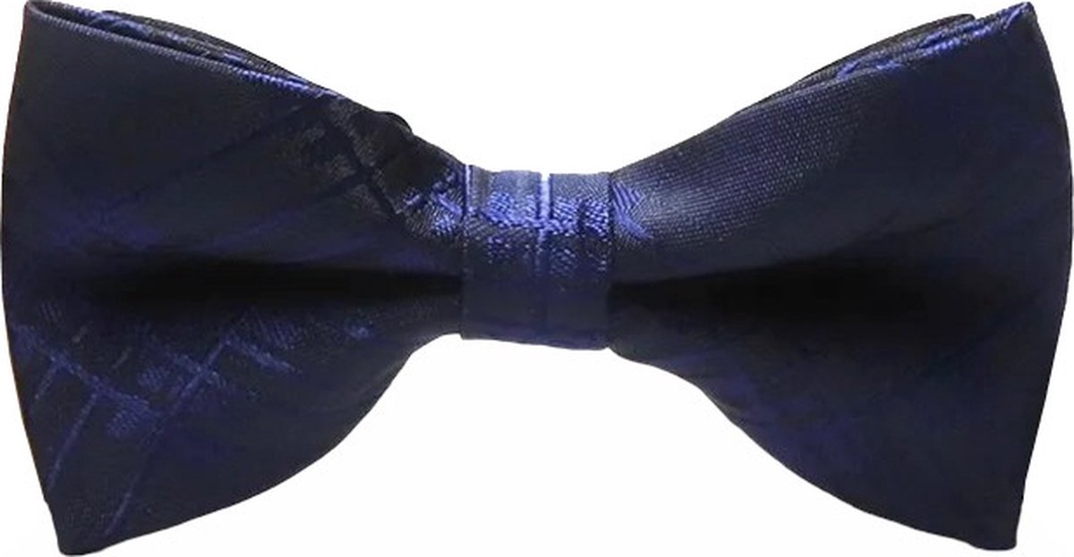 Fako Fashion® - Vlinderstrik - Vlinderdas - Strik - Deluxe - 12cm - Navy Blauw Streep