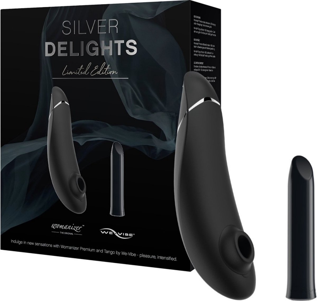Goedkoopste Womanizer Silver Delights - Luchtdrukvibrator en Bulletvibrator - Zwart