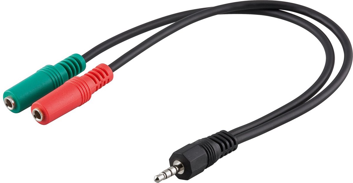 Goobay 50467 audio kabel 0,3 meter 3.5mm 2 x 3.5mm Zwart, Groen, Rood
