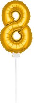 Folat - Folieballon cijfer mini Goud cijfer 8