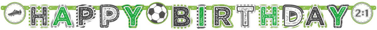 Amscan Slinger Happy Birthday Voetbal 2 Meter Karton Groen