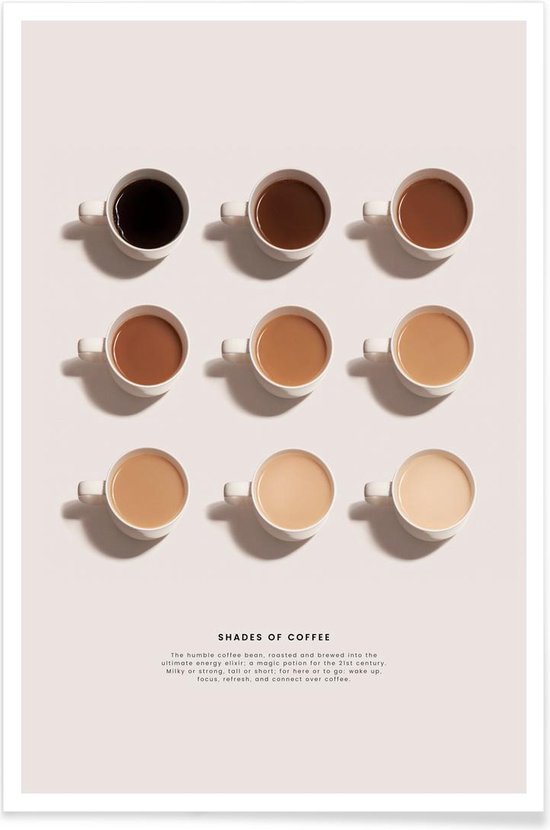 JUNIQE - Poster Tinten koffie /Bruin &