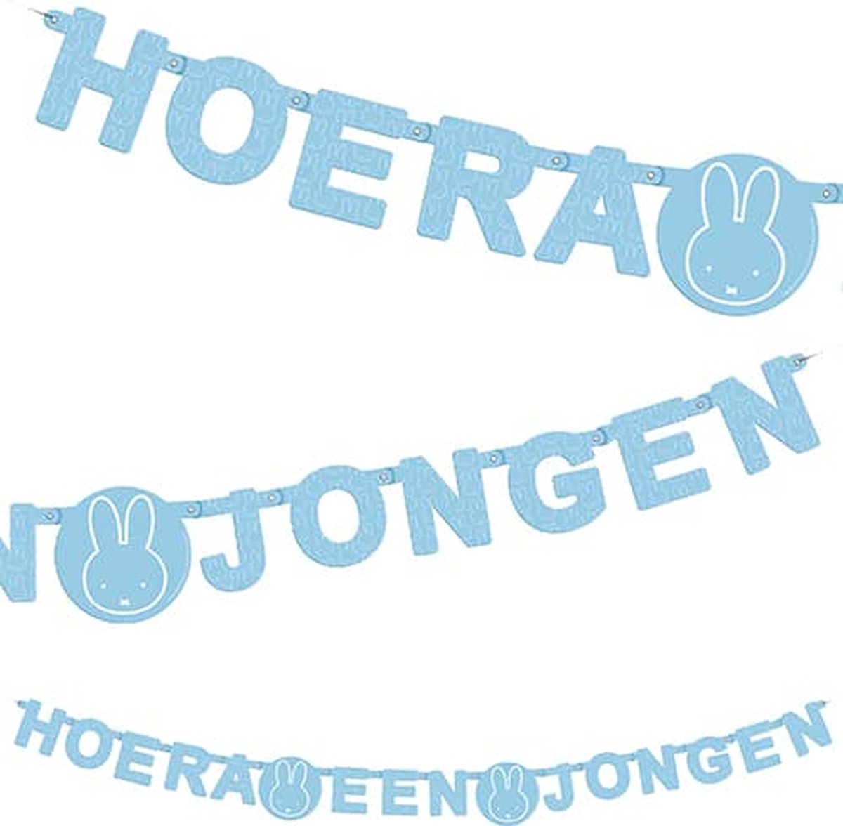 Letterslinger Nijntje blauw hoera een jongen