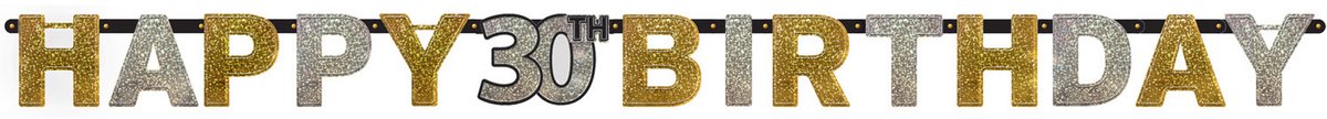Amscan by Riethmuller - Riethmüller - Sparkling Celebrations - Letter Slinger 30 Goud (2,13 meter)