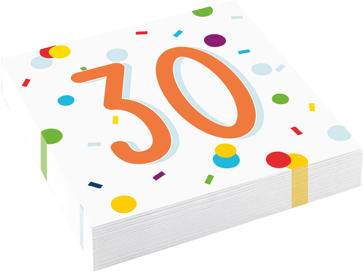 Rietmuller - Riethmuller - Servetten Confetti Verjaardag 30 jaar (20 stuks)