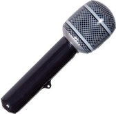 Folat - Opblaasbare Microfoon Zwart 31cm