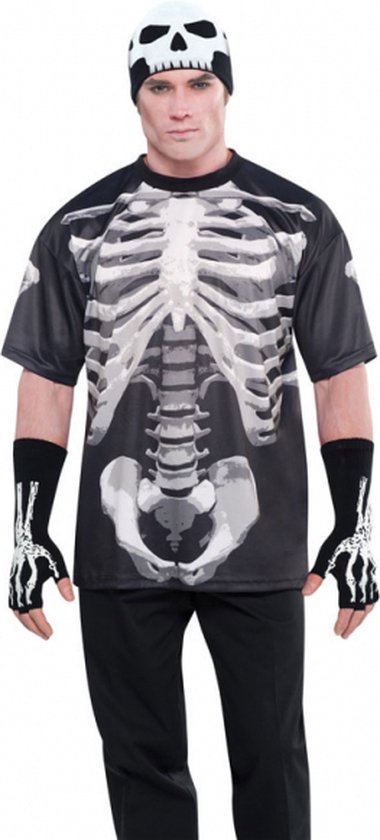 Amscan - Heren T-Shirt Skelet