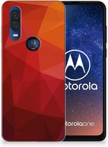 TPU Hoesje geschikt voor Motorola One Vision Polygon Red