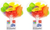 Jedermann IJsblokjes - 30x - fruitvormpjes kleurenmix - kunststof - herbruikbaar