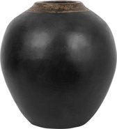 Beliani LAURI - Decoratieve vaas - Zwart - Terracotta