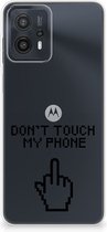 Leuk TPU Back Case Motorola Moto G23 | G13 Hoesje Finger Don't Touch My Phone