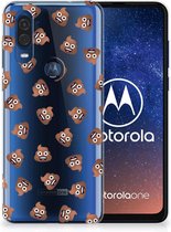 TPU bumper geschikt voor Motorola One Vision Poep Emojis