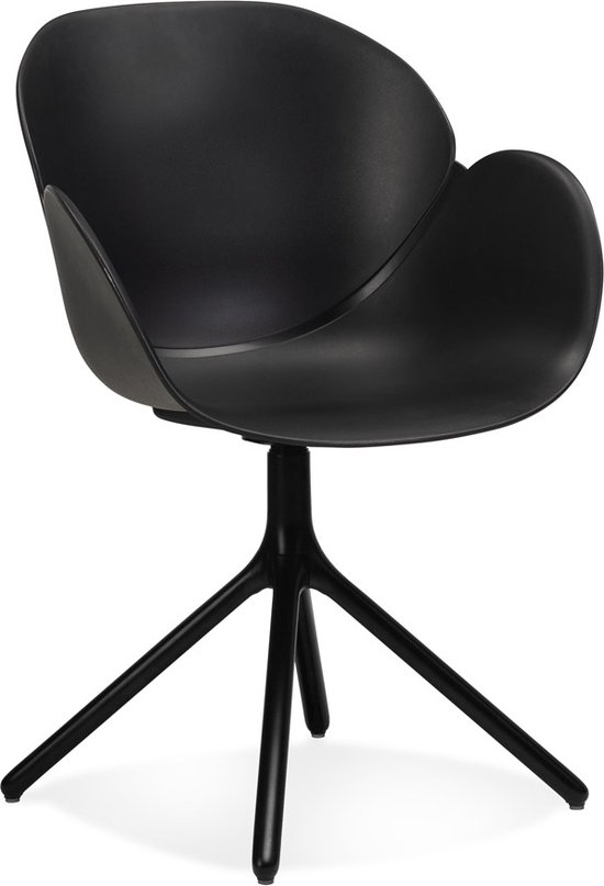 Alterego Chaise noire avec accoudoirs 'APODIS' en plastique