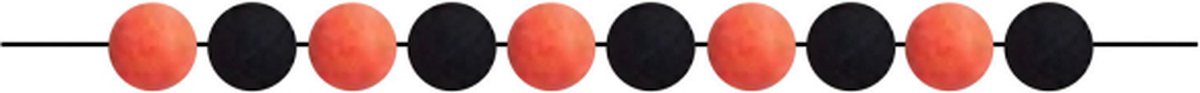 Amscan by Riethmuller - Riethmüller - Pom pom slinger Oranje Zwart (3 m) - Halloween - Halloween Decoratie - Halloween Versiering