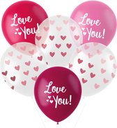 Folat - Ballonnen 'Love You!' Mix Roze 33 cm - 6 stuks