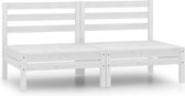 vidaXL Bancs de centre de jardin 2 pcs Pin massif Blanc