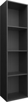 vidaXL-Boekenkast/tv-meubel-36x30x143-cm-bewerkt-hout-zwart
