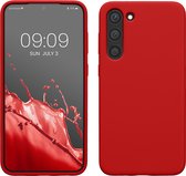 kwmobile telefoonhoesje geschikt voor Samsung Galaxy S23 Plus - Hoesje met siliconen coating - Smartphone case in klassiek rood