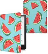 kwmobile flip cover geschikt voor Amazon Kindle Paperwhite 11. Generation 2021 - Case met magnetische sluiting - Hoes voor e-reader in rood / groen / zwart - Watermeloen design