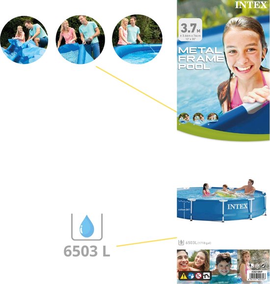 Piscine Hors Sol Intex Ø 305 X 76 Cm - Cadre Métal - Bleu - Sans Pompe