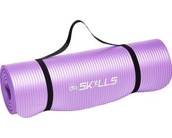 Feestdeal nu € 19,95 Fitnessmat extra dik Paars / Purple + met draagriem - sporten buiten of binnen - dbSKILLS - Anti slip - sportmat -yogamat extra dik 183 cm 61 cm 1.5 dik