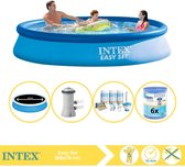 Intex Easy Set Zwembad - Opblaaszwembad - 366x76 cm - Inclusief Solarzeil Pro, Onderhoudspakket, Zwembadpomp en Filter