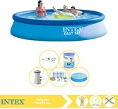 Intex Easy Set Zwembad - Opblaaszwembad - 396x84 cm - Inclusief Solarzeil, Onderhoudspakket, Zwembadpomp, Filter en Onderhoudsset