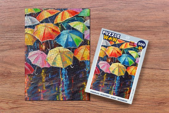 Puzzle Parapluies - Peinture - Art - Arc-en-ciel - Puzzle - Puzzle 500 pièces