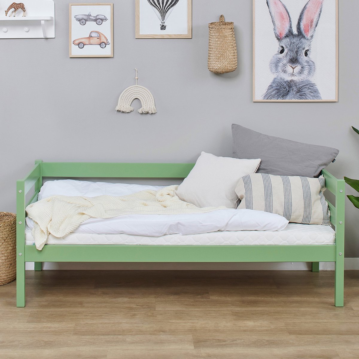 Hoppekids ECO Comfort juniorbed 70x160, Bleek groen