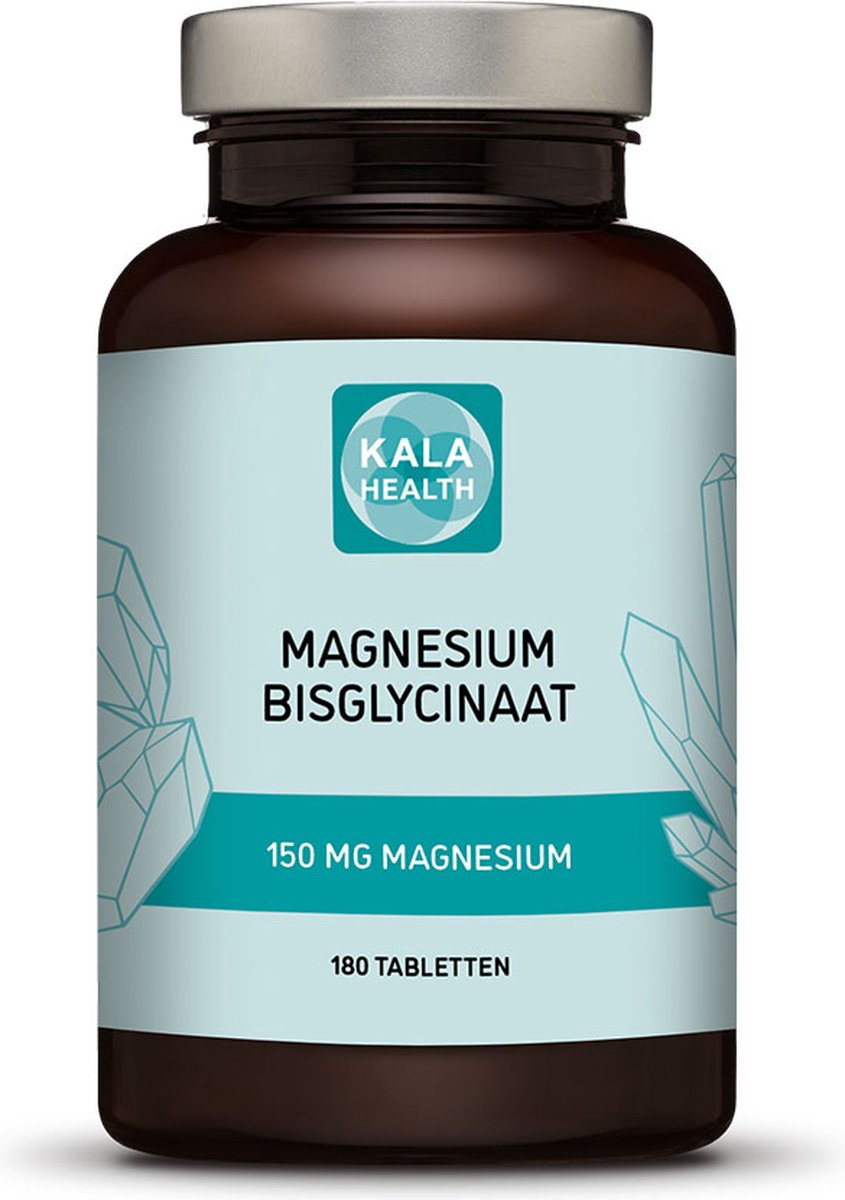 Goedkoopste Magnesium Bisglycinaat - 180 Tabletten - Helpt bij vermoeidheid en draagt bij aan vitaliteit en een actieve levensstijl - Kala Health
