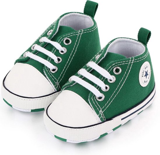 Baby Schoenen - Pasgeboren Babyschoenen - Eerste Baby Schoentjes 12-18 maanden -Schoenmaat 20-21 - Baby slofjes 13cm - Groen