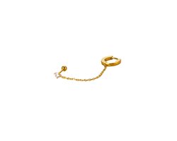 Plux Fashion Classic String Oorbellen - Goud - 6mm - Stainless Steel - Heren - Dames - Sieraden - Gouden Oorbellen - Classic String Earrings - Oorbel - Fancy Oorbel - Oorbel met piercing- Sieraden Cadeau - Luxe Style - Duurzame Kwaliteit - Moederdag