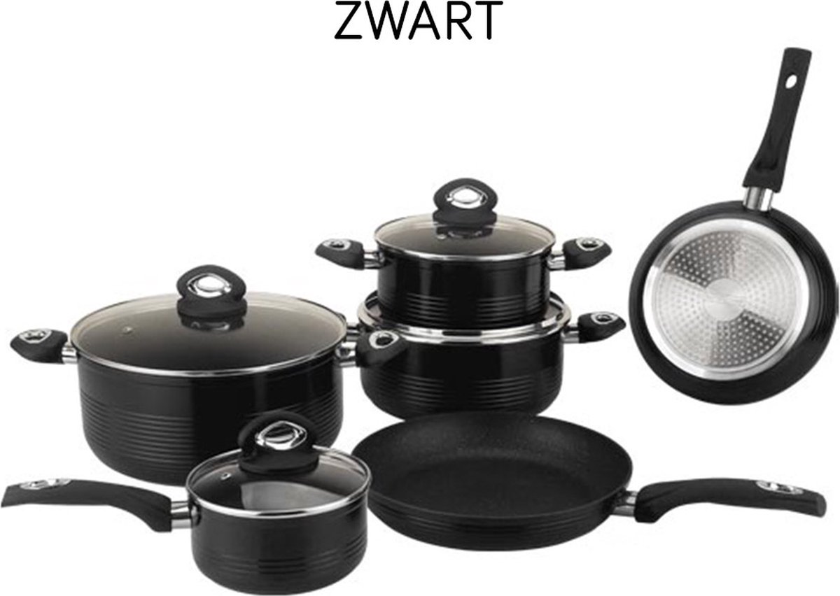 Batterie de cuisine en aluminium Pierre Gourmet - 10 pièces