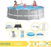 Intex Prism Frame Zwembad - Opzetzwembad - 366x99 cm - Inclusief Solarzeil, Onderhoudspakket, Filter, Grondzeil, Stofzuiger en Solar Mat