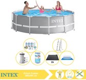 Intex Prism Frame Zwembad - Opzetzwembad - 366x99 cm - Inclusief Onderhoudspakket, Filter, Grondzeil en Solar Mat
