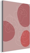 Wanddecoratie Metaal - Aluminium Schilderij Industrieel - Rozen - Rood - Bloemen - Abstract - 120x160 cm - Dibond - Foto op aluminium - Industriële muurdecoratie - Voor de woonkamer/slaapkamer