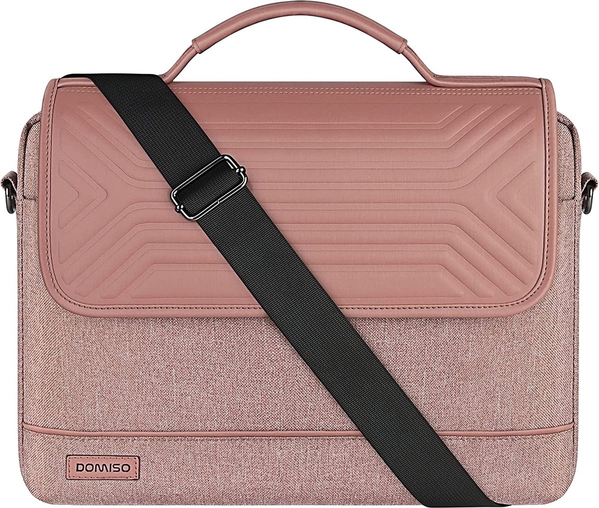 Roze/rood Domiso 15-15.6 inch laptoptas - Waterdichte aktetas, schoudertas, notebooktas