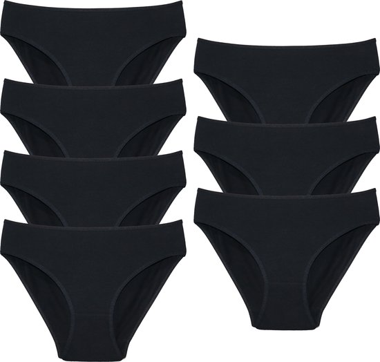 Vanilla - Sous-vêtements féminins, Slips féminins, Lingerie, Culottes - 7 pièces - Coton égyptien - Zwart - S