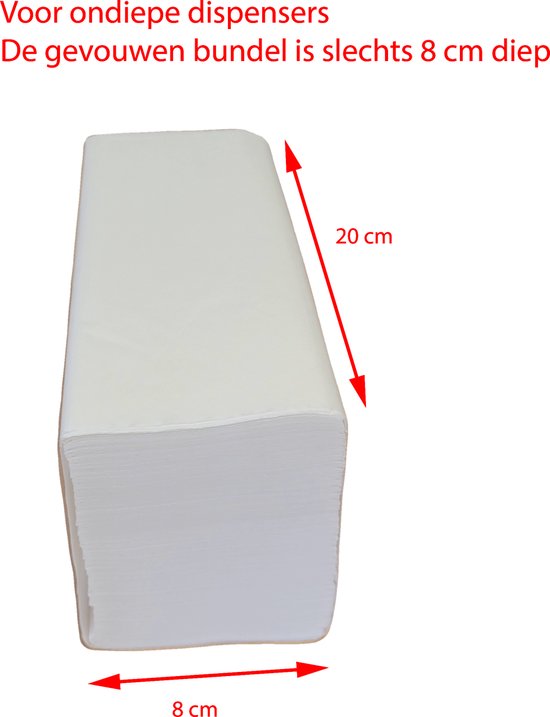 Essuie-tout WillieJan Multiplis – Dos étroit – 2 plis – Cellulose Premium – 4 x 150 pièces