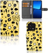 Wallet Book Case met Pasjeshouder Xiaomi 13 Hoesje Punk Yellow