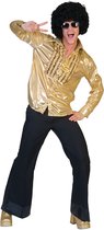 Saturday Night Shirt goud elite mt.56/58 blouse - Flower Power Toppers Disco Festival Party Feest