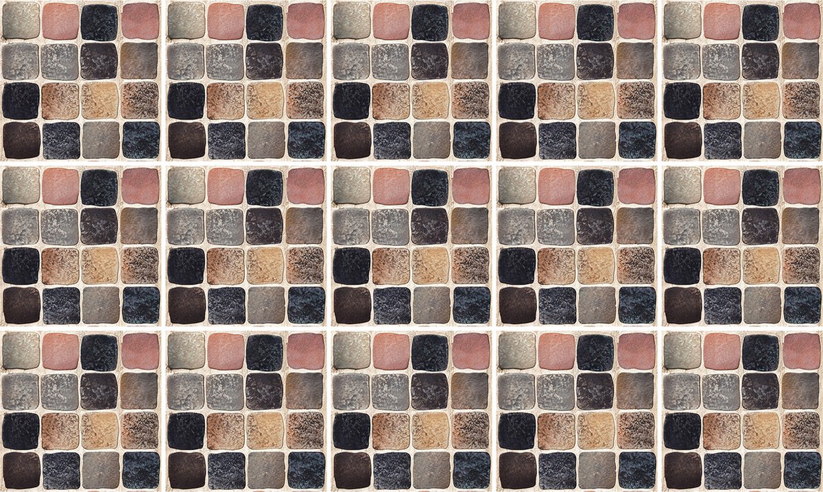 Plaktegels - Zelfklevende Tegels - 15x15 cm - Ulticool - Mozaiektegels - Bruin Beige Wand Mozaiek - 15 stuks - Decoratie Sticker Tegels - Plakfolie Tegelstickers - Plaktegels Zelfklevend - Sticktiles - Badkamer - Keuken