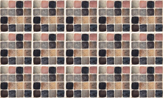 Ulticool Decoratie Sticker Tegels - Mozaiektegels Bruin Beige Wand Mozaiek - 15x15 cm - 15 stuks Plakfolie Tegelstickers - Plaktegels Zelfklevend - Sticktiles - Badkamer - Keuken