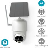 Nedis SmartLife Beveiligingscamera Draadloos Buiten - 4G (simkaart niet meegeleverd) - Full HD - Zonnepaneel - Pan tilt - IP65 - Cloud Opslag (optioneel) / microSD (niet inbegrepen) - Bewegingssensor - Nachtzicht