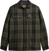 Superdry Wool Miller Overshirt Hommes Chemise - Roderick Check Olive - Taille S