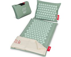 Northwall Spijkermat met Kussen & Draagtas - Acupressuur mat met Spijkerkussen - Spijkerbed - Acupunctuur - Meditatie - Shakti Massage - Groen